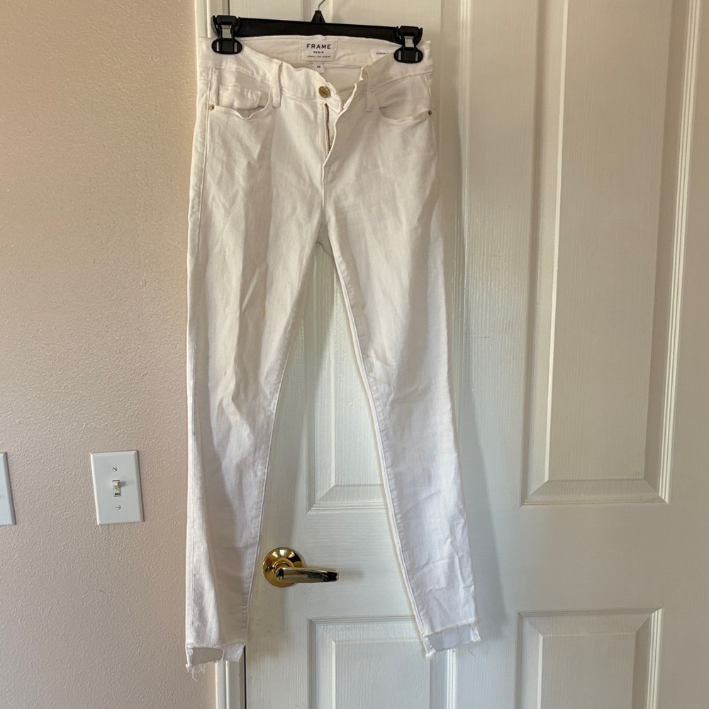 Frame Denim White High-Rise Skinny Jeans - Women's Slim Fit